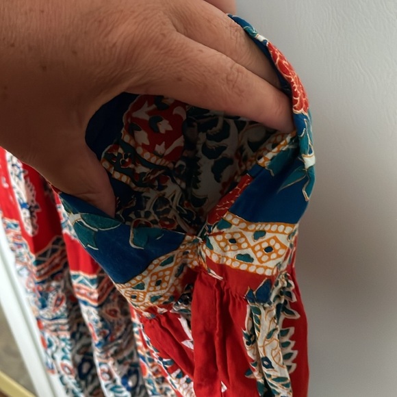 La Cera Petite Large 100% Cotton Floral Patterned Sleeveless Dress Pockets - Picture 4 of 9